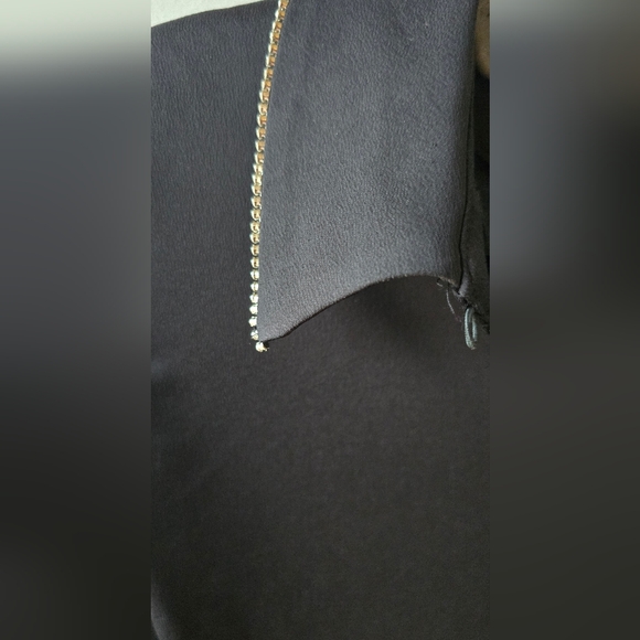 KARL LAGERFELD PARIS Black Crystal Embellished Rhinestone 10 Asymmetric - Picture 10 of 13